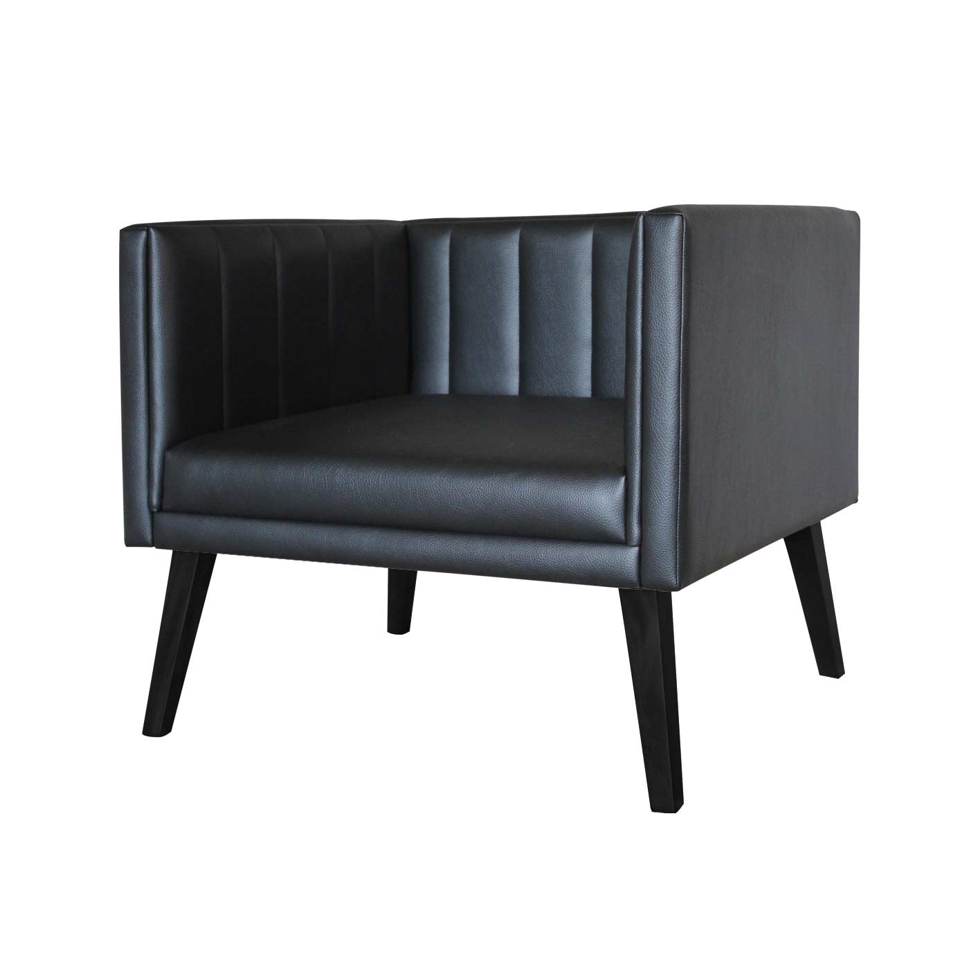 Melrose Faux Leather Ebony Single Sofa