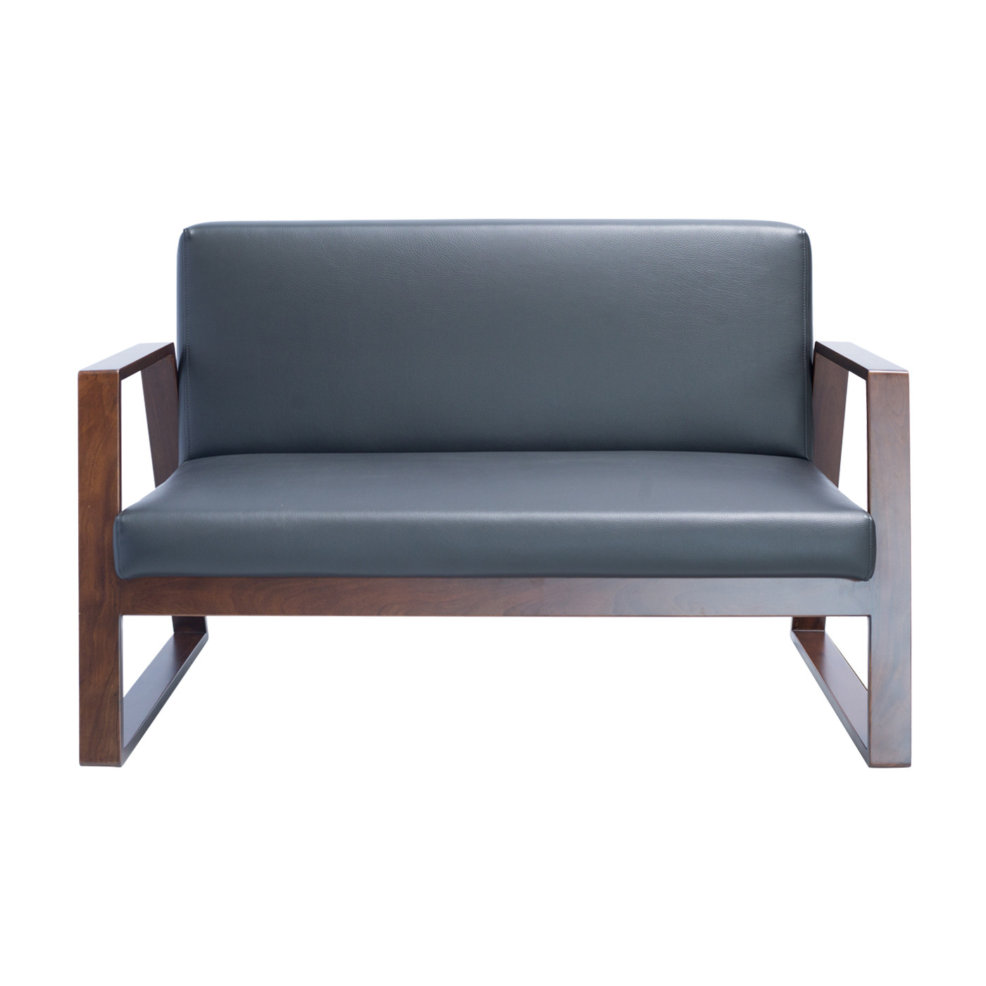 Muko Faux Leather Dark Double Sofa