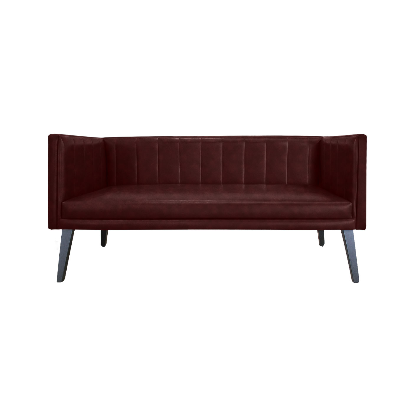 Melrose Faux Leather Ebony Double Sofa