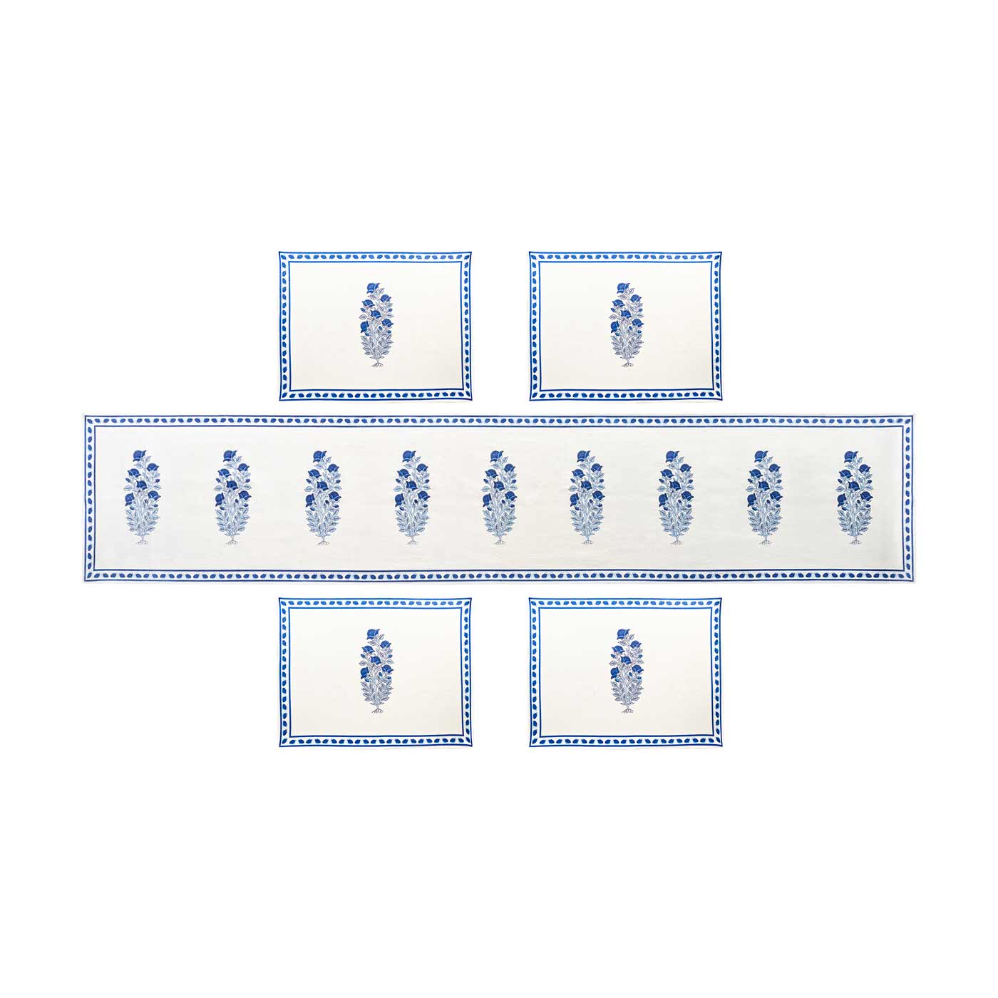 Gulmohar Blue Table Runner