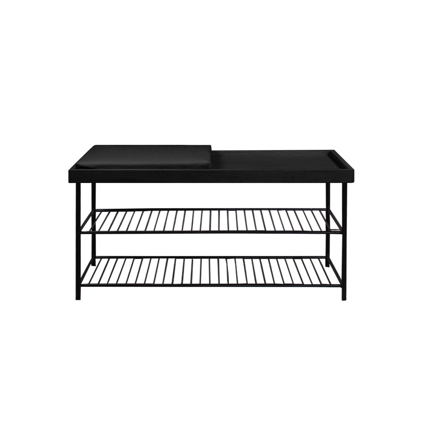 Dessau Faux Leather Ebony Shoe Rack