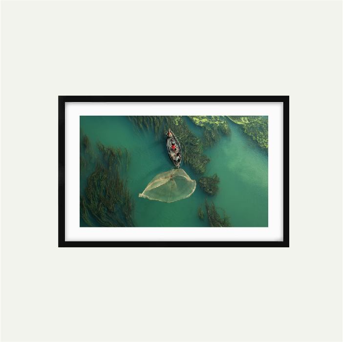 Fishermen in Teal Waters Set of Two