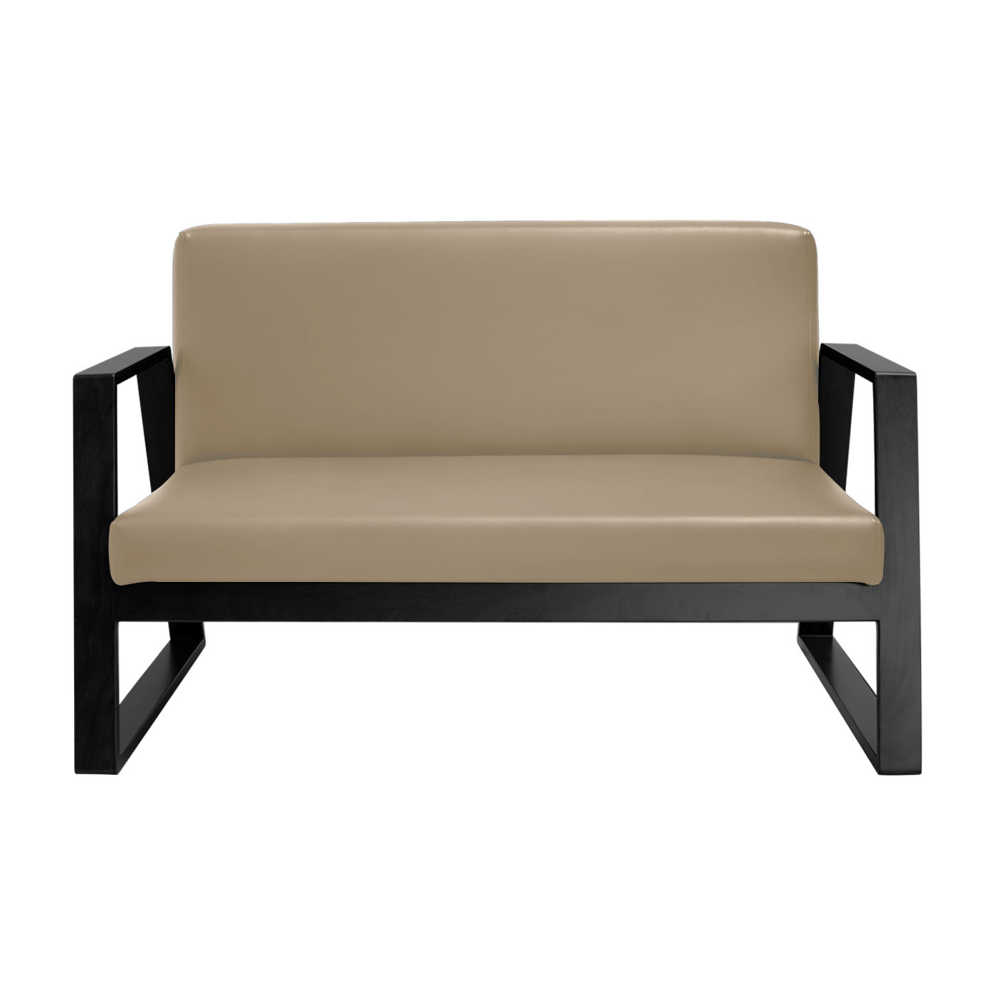Muko Faux Leather Ebony Double Sofa