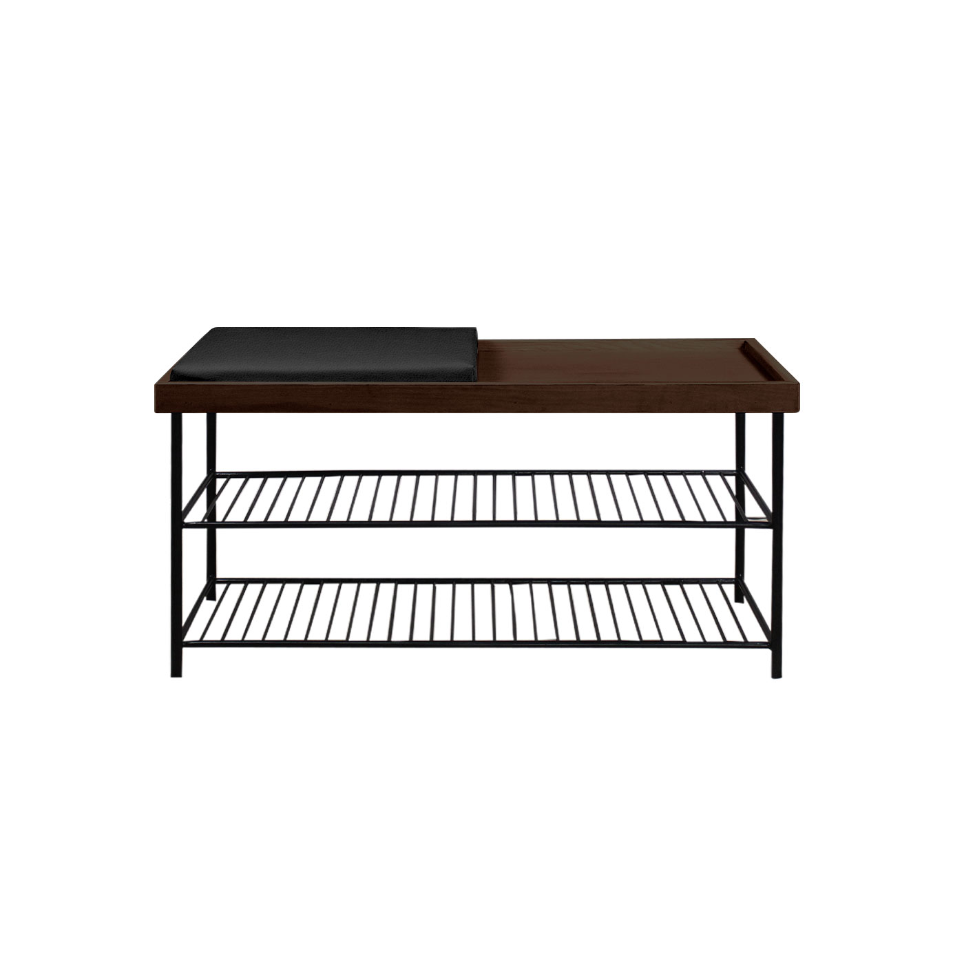 Dessau Faux Leather Dark Shoe Rack