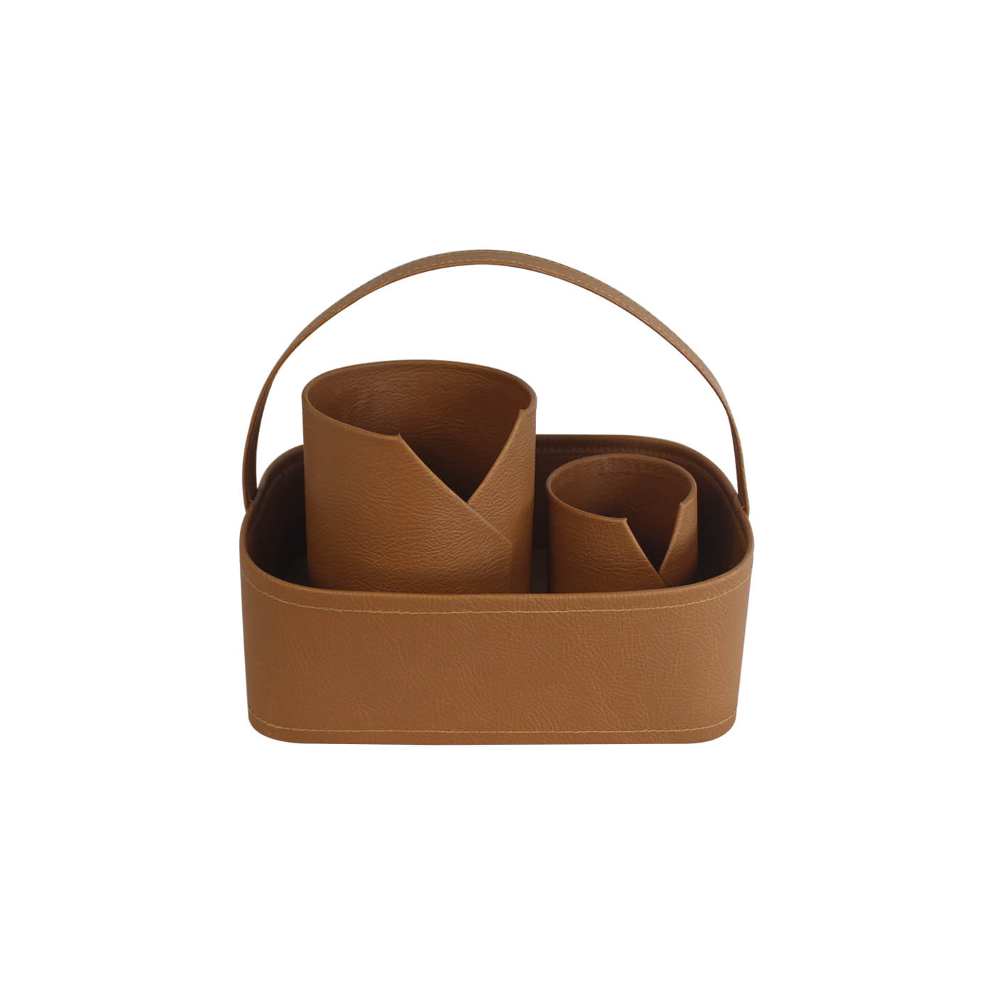 Porte-Stylo Faux Leather Desk Organizer