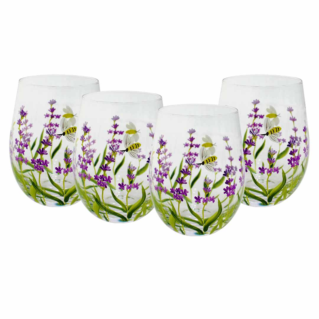 Lavender Bloom Glass Set