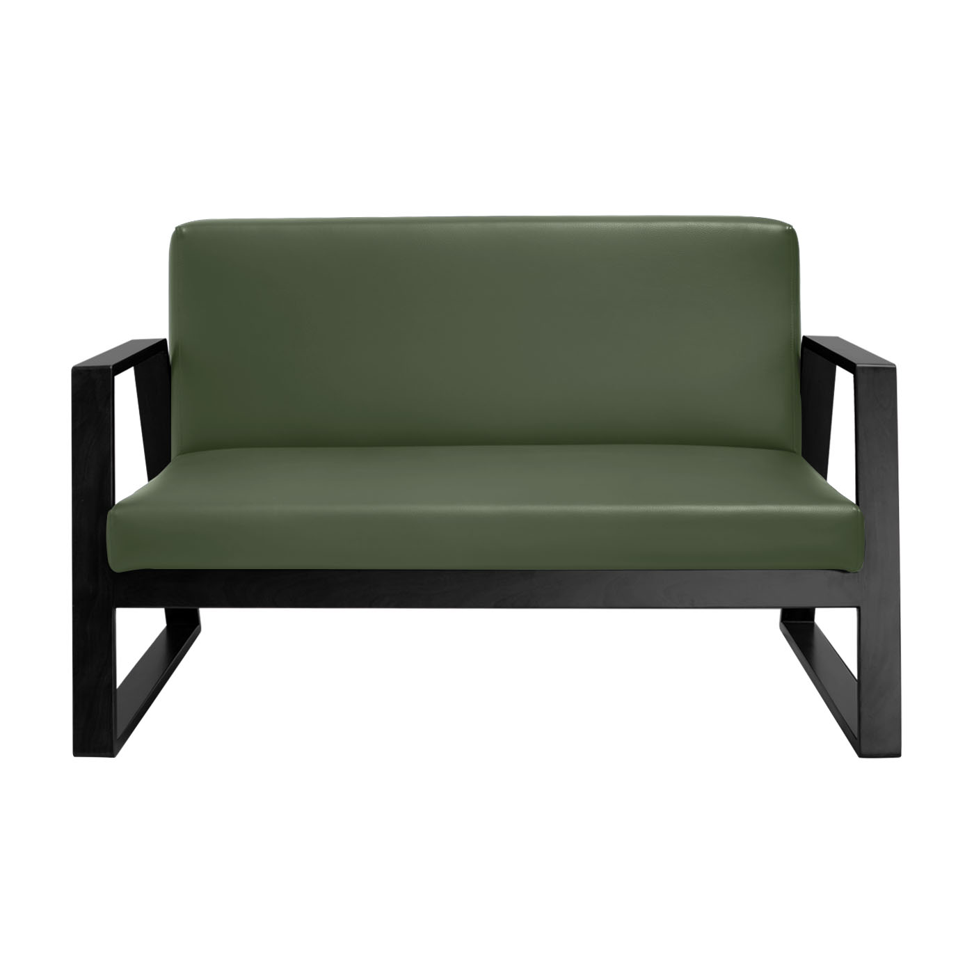 Muko Faux Leather Ebony Double Sofa