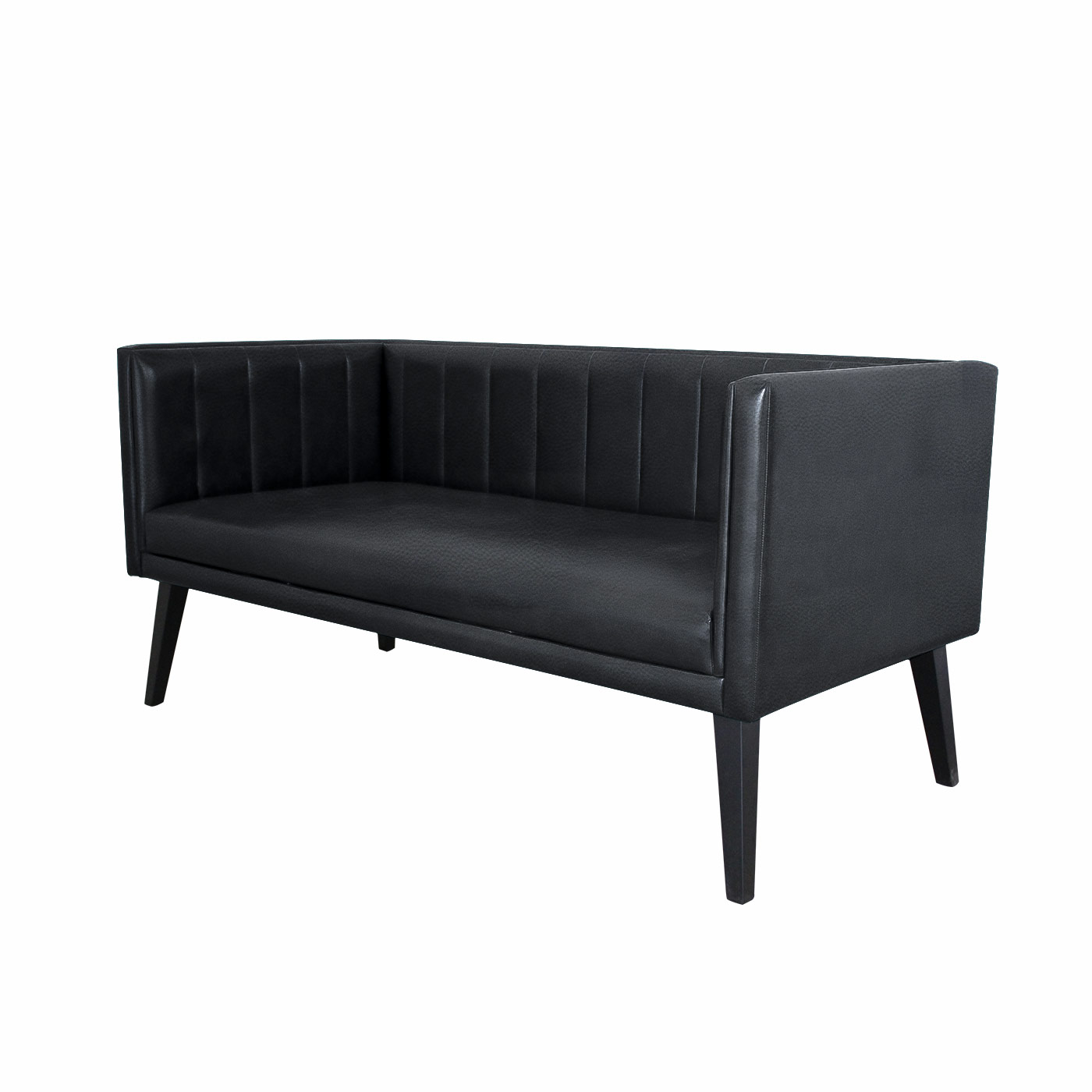 Melrose Faux Leather Ebony Double Sofa