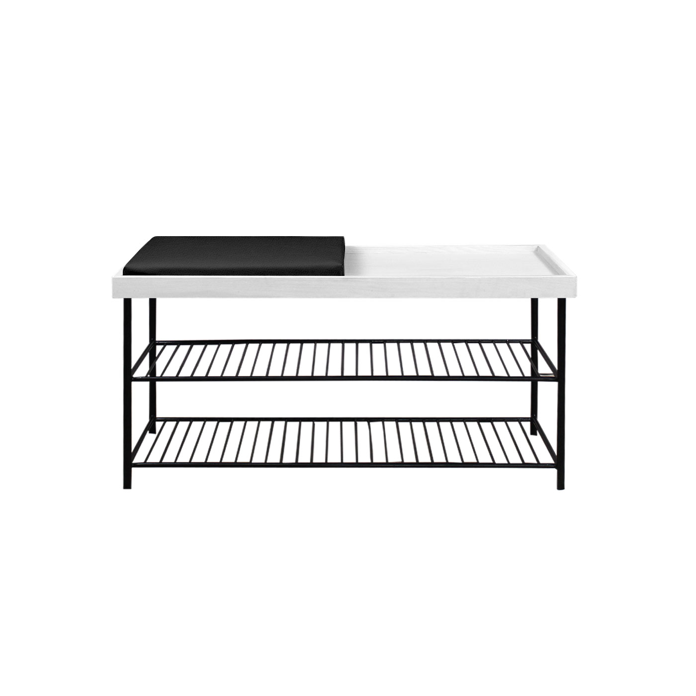 Dessau Faux Leather White Shoe Rack