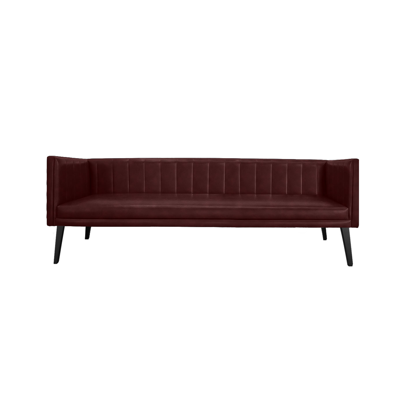 Melrose Faux Leather Ebony Three Seater Sofa