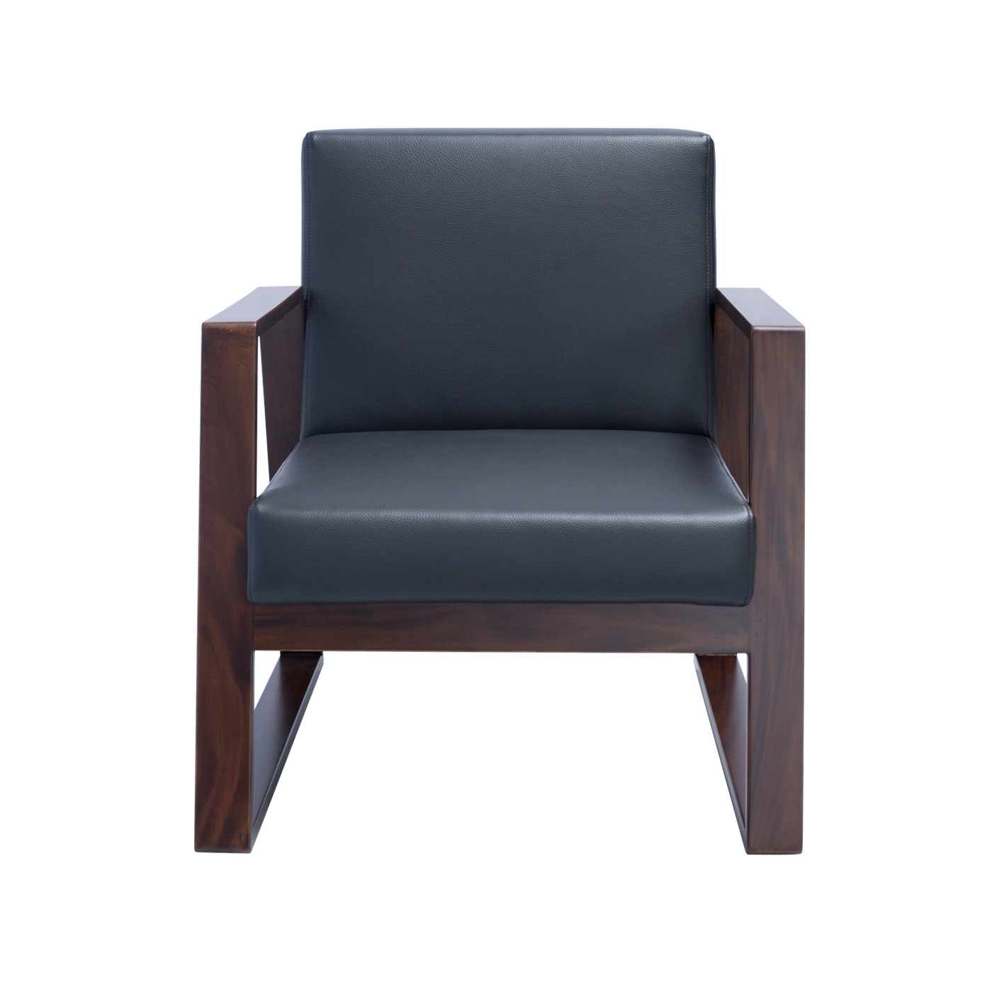 Muko Faux Leather Dark Single Sofa