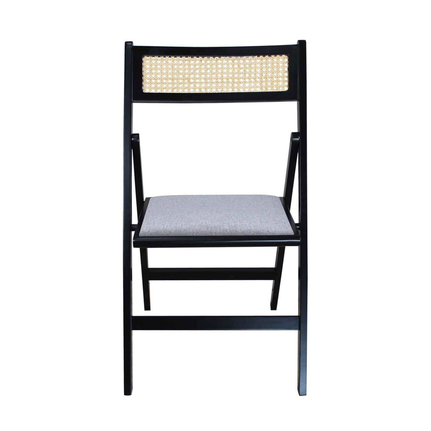 Kowloon Cane  Ebony Folding Chair