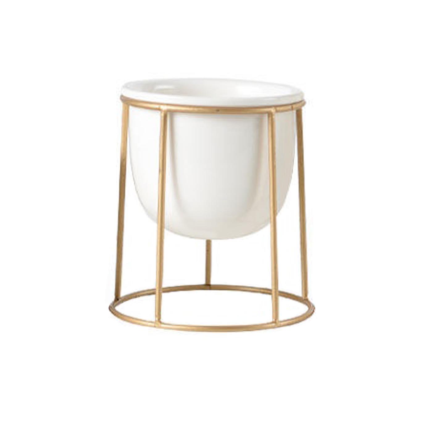 White Gold Plated Plant Pots