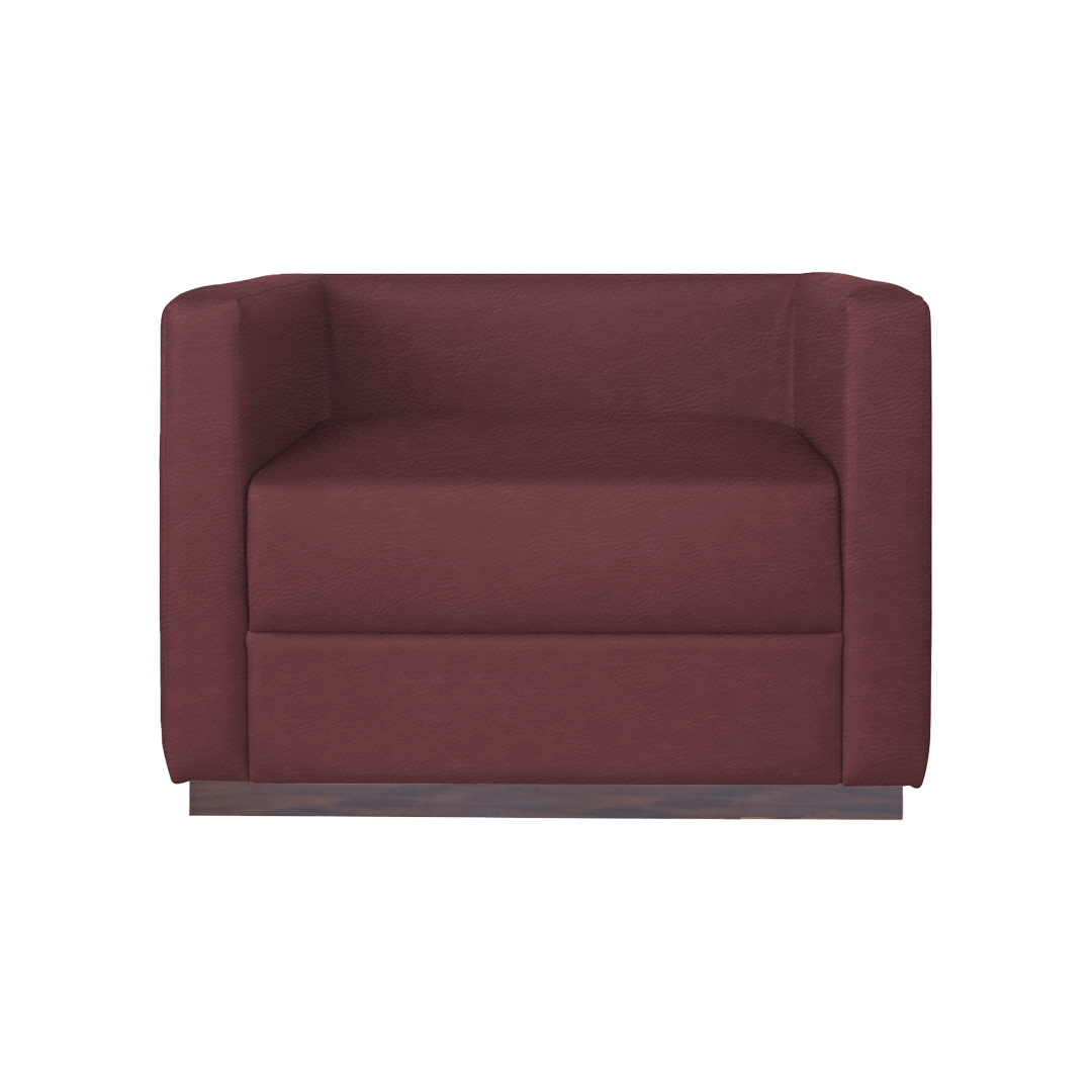 Asker Faux Leather Dark Single Sofa