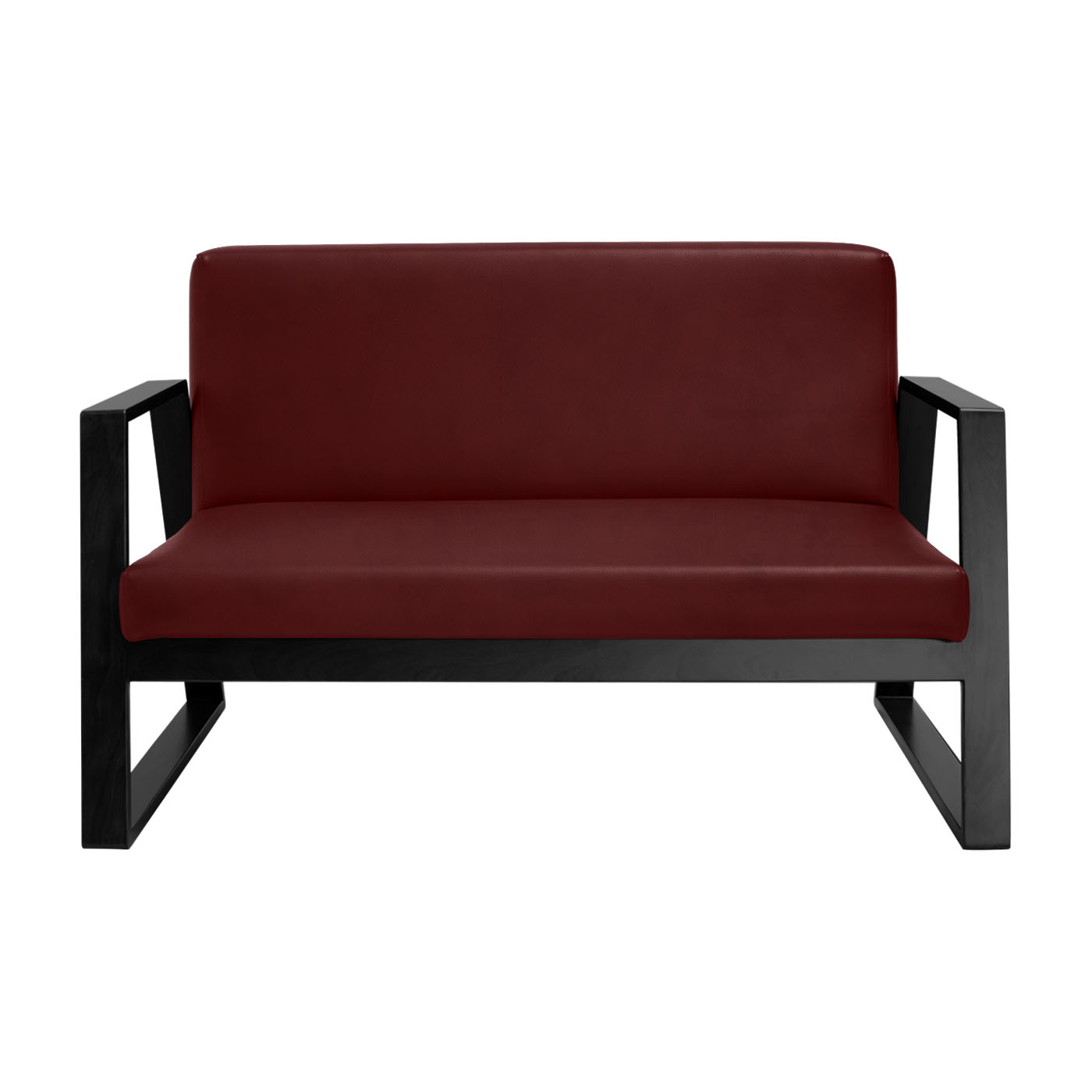 Muko Faux Leather Ebony Double Sofa