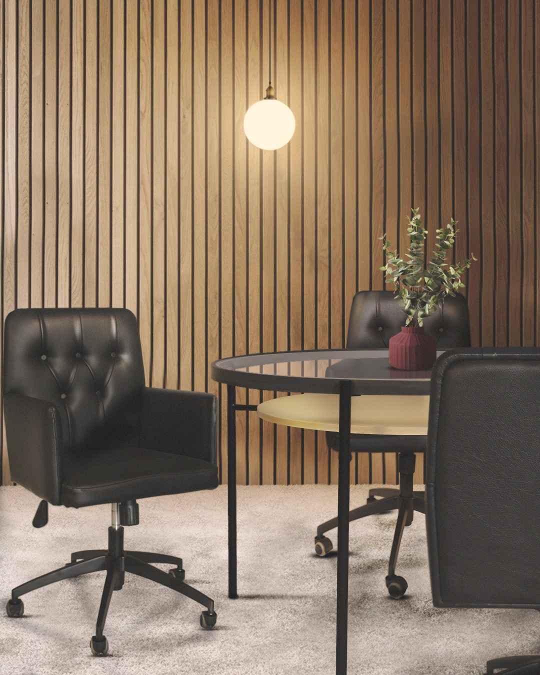 Sheffield Glass Round Conference Table