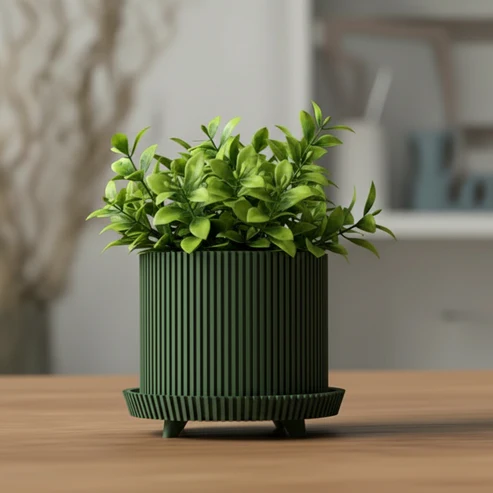 Ribbed Planter Pot With Legs