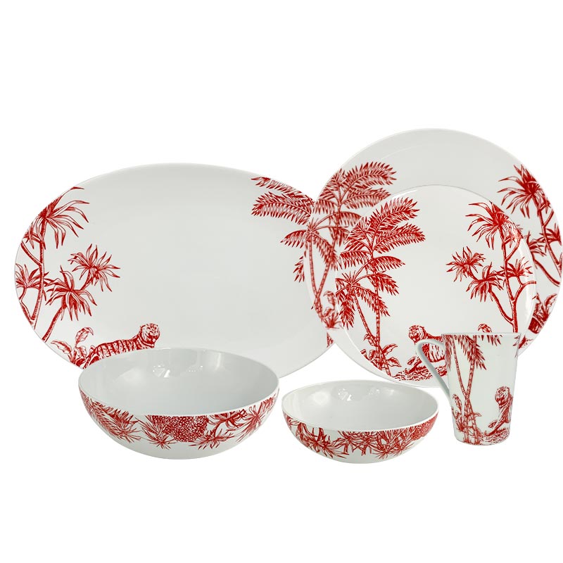 Tropisk Tiger Ceramic Dinner Set