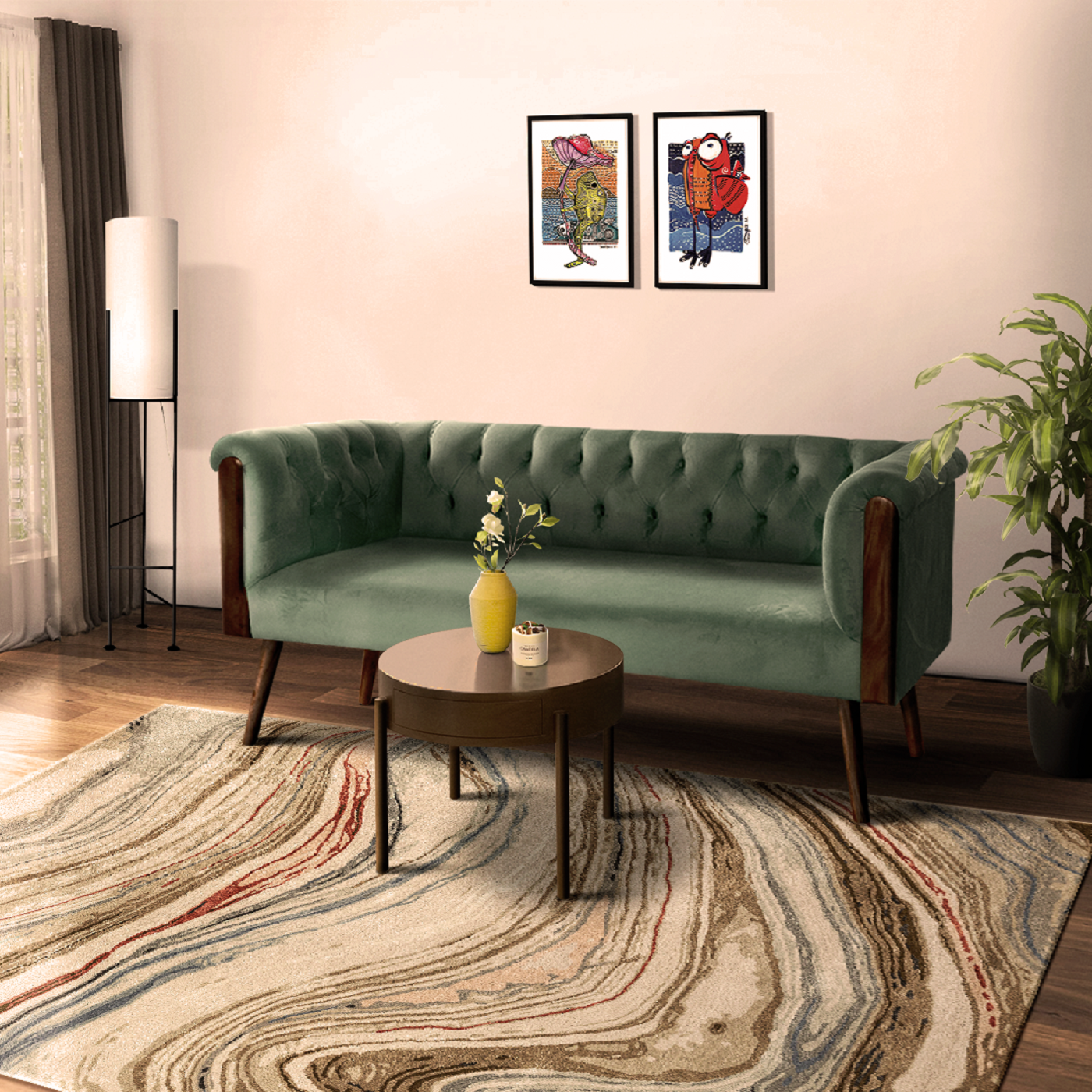 Chesterfield  Dark Double Sofa