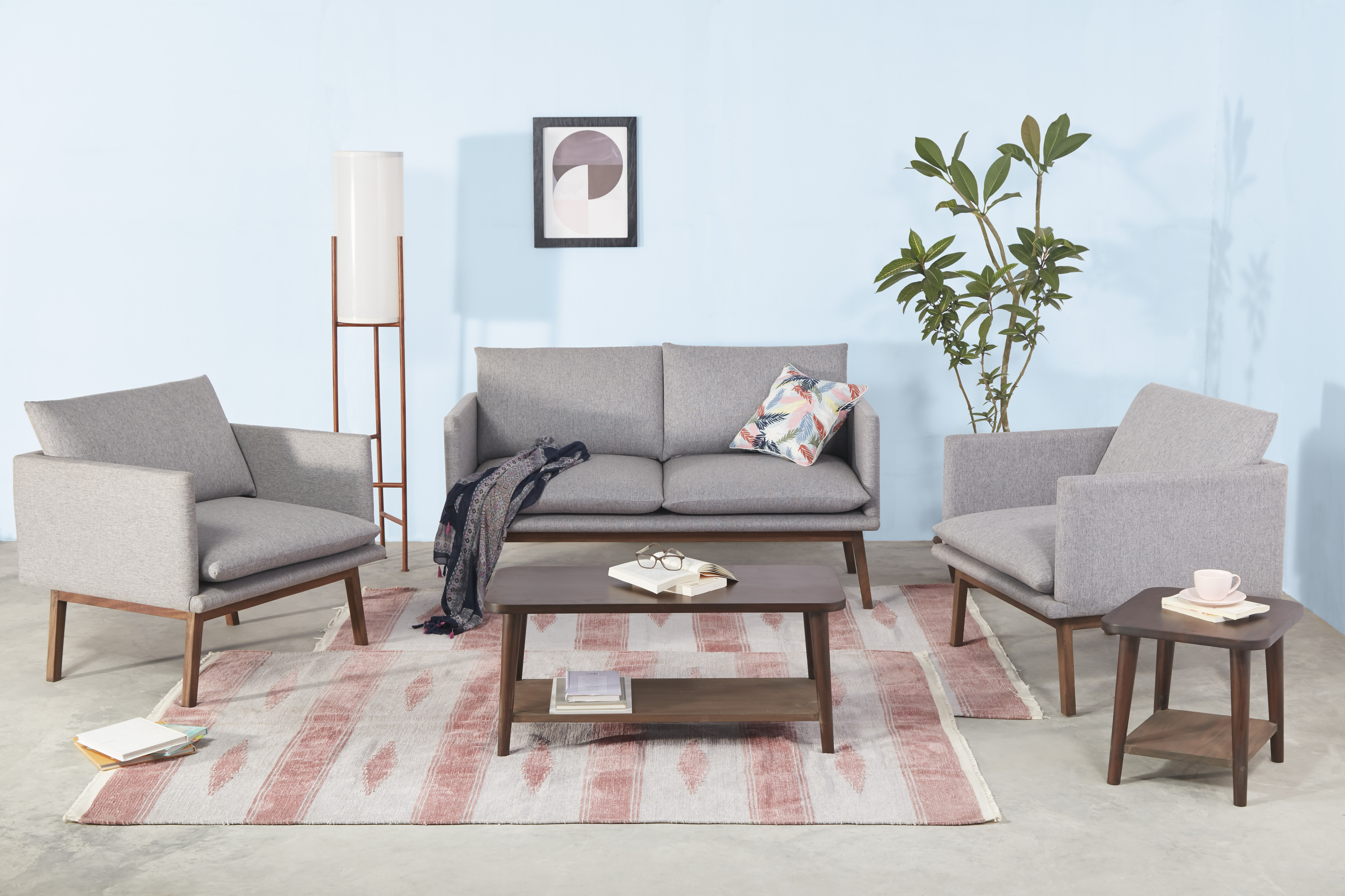 Vesterbro Faux Leather Dark Double Sofa