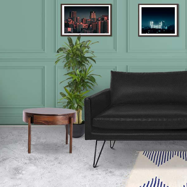 Noblitt Faux Leather Double Sofa
