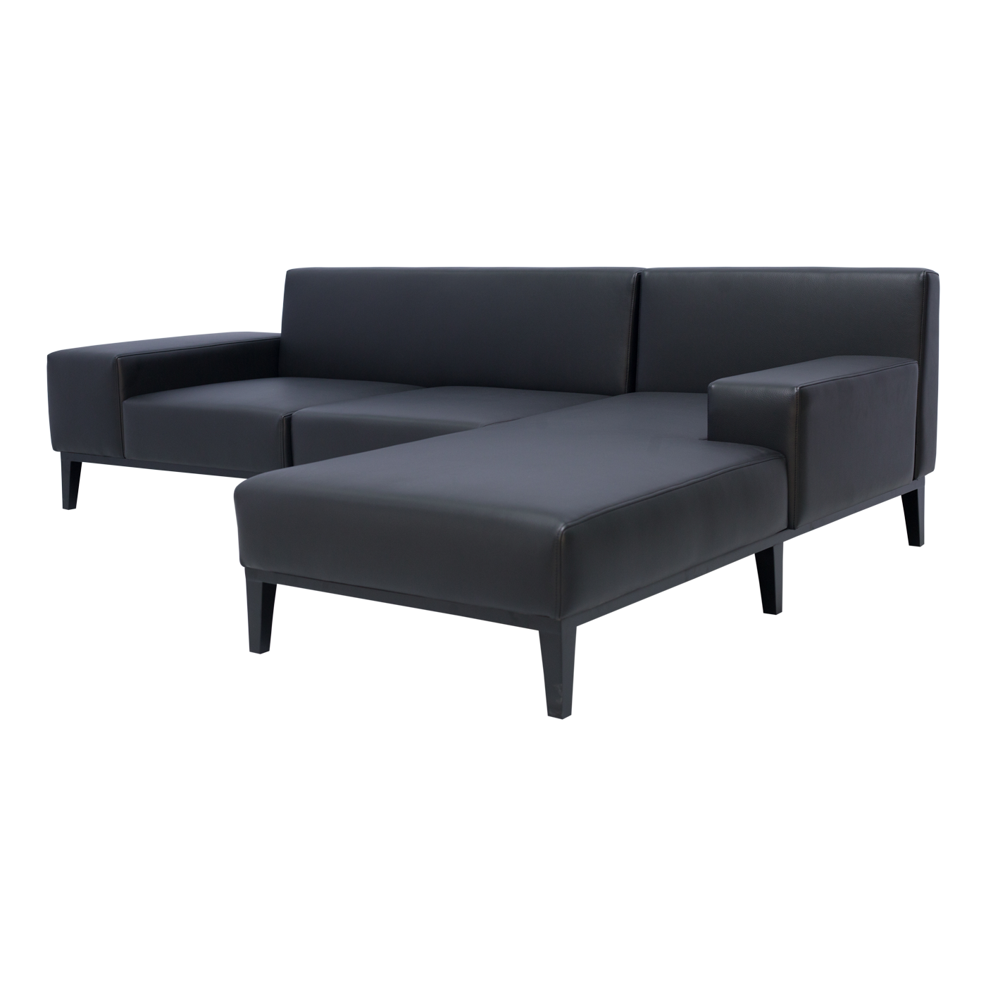 Soho Faux Leather Ebony Sofa