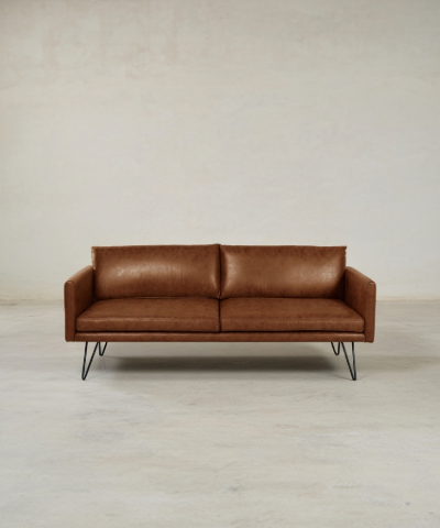 Noblitt Faux Leather Double Sofa