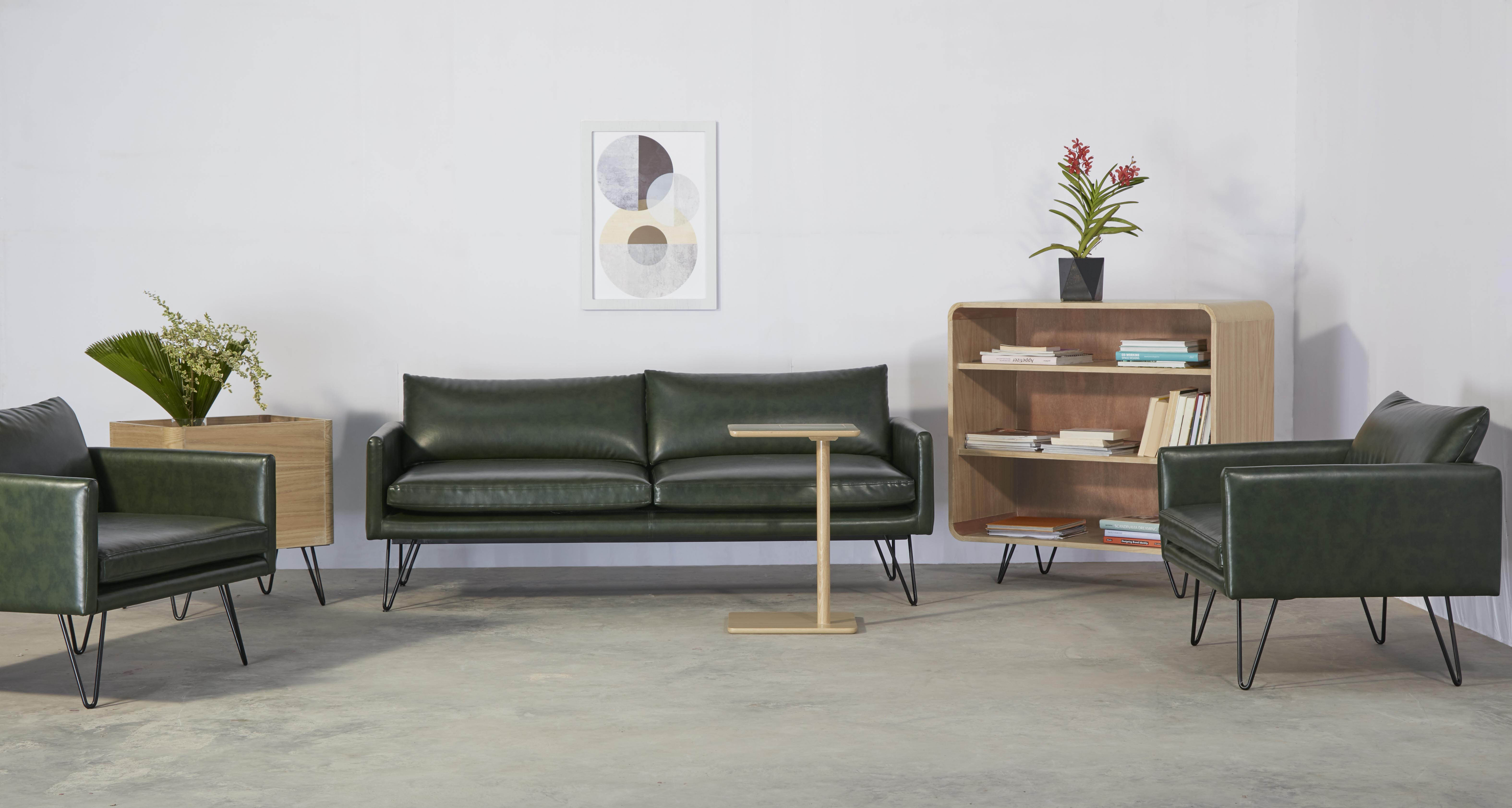 Noblitt Faux Leather Double Sofa