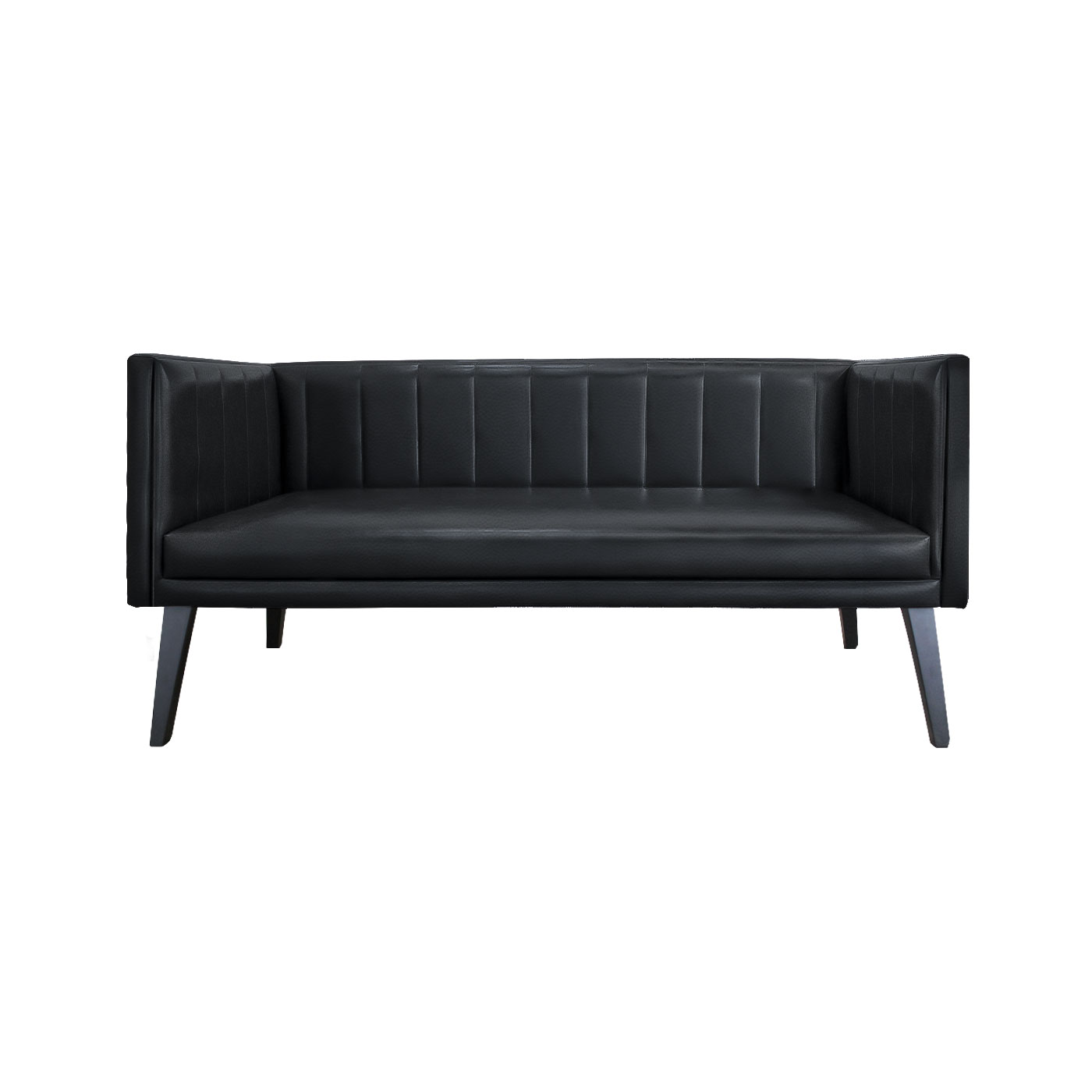 Melrose Faux Leather Ebony Double Sofa