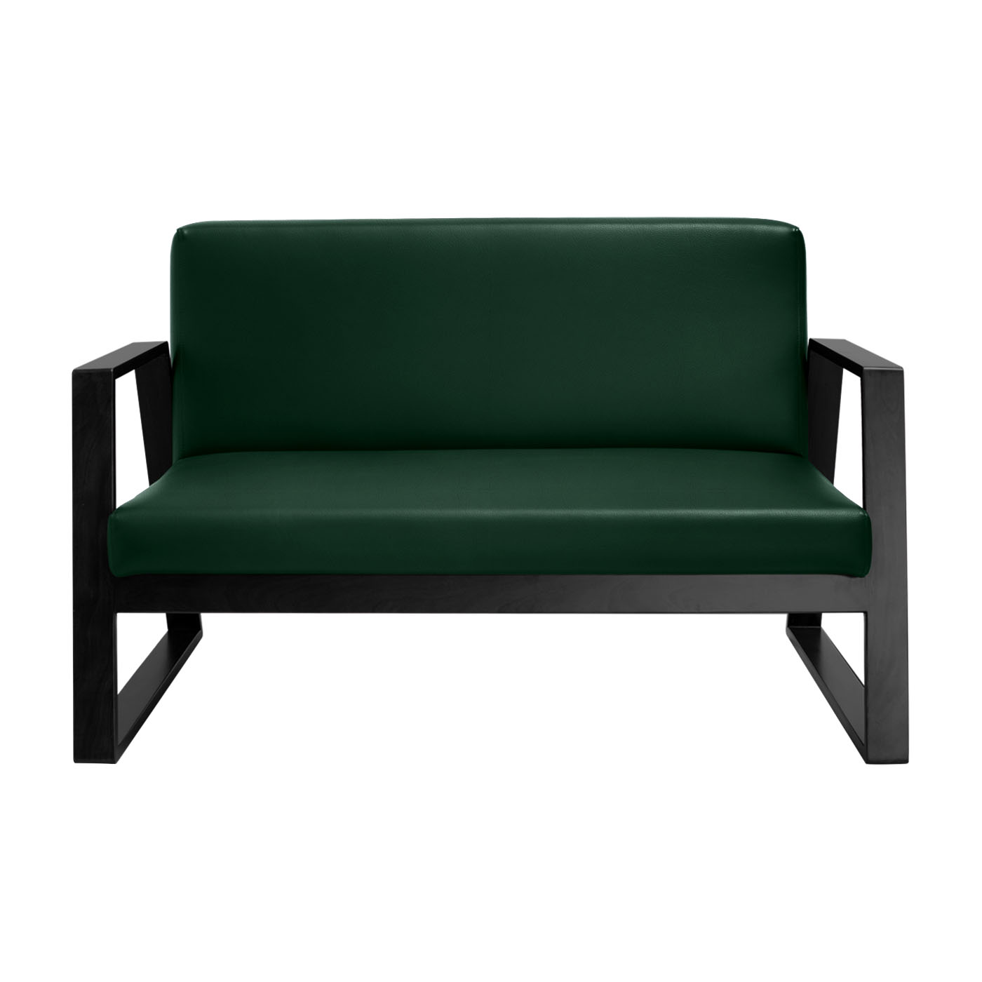 Muko Faux Leather Ebony Double Sofa